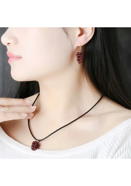 1 Adet Doğal Garnet Üzüm Kolye Kadın Kolye Reiki Şifa Dekorasyon Gerçek Mineral Malzeme Kristaller Boncuk Ham Taş Takı (Yurt Dışından) fırsatları