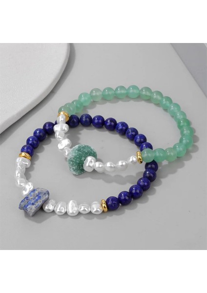 Düzensiz Doğal Kristal Inci Bileklik 6mm Yeşil Aventurin Ametist Gül Kuvars Charm Bilezik Kadınlar Için Kız Enerji Takı (Yurt Dışından)