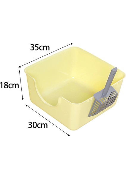 Üstü Açık Pet Çöp Tepsisi Sıçrama Önleyici Kedi Lazımlığı Yavru Kedi Küçük Orta Kediler Için Yüksek Taraflı Kitty Çöp Tavası ile Kedi Kumu Kutusu (Yurt Dışından)