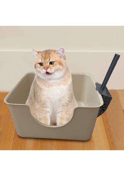 Üstü Açık Pet Çöp Tepsisi Sıçrama Önleyici Kedi Lazımlığı Yavru Kedi Küçük Orta Kediler Için Yüksek Taraflı Kitty Çöp Tavası ile Kedi Kumu Kutusu (Yurt Dışından) fiyatları