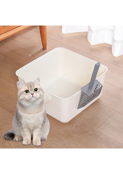 Üstü Açık Pet Çöp Tepsisi Sıçrama Önleyici Kedi Lazımlığı Yavru Kedi Küçük Orta Kediler Için Yüksek Taraflı Kitty Çöp Tavası ile Kedi Kumu Kutusu (Yurt Dışından) fırsatları