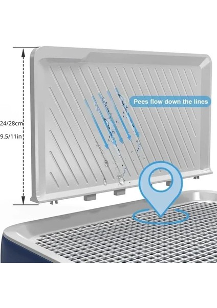 Çıkarılabilir Sıçrama Duvarı ile Köpek Eğitim Tuvaleti, Taşınabilir Köpek Çöp Kutusu Lazımlık Eğitim Tepsisi, Köpek Lazımlık Eğitimi Pee Pad Tutucu (Yurt Dışından)