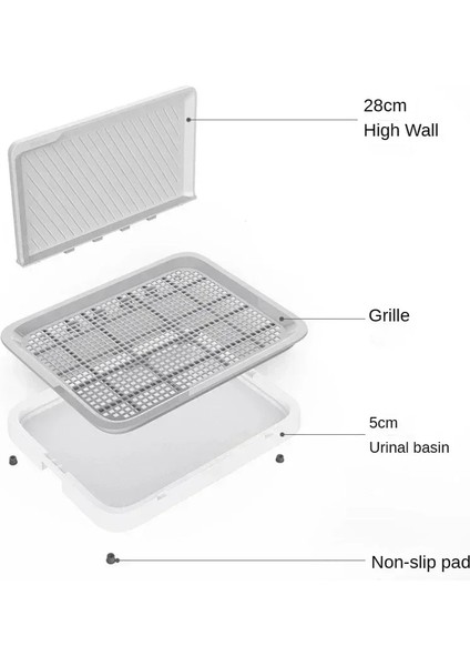 Çıkarılabilir Sıçrama Duvarı ile Köpek Eğitim Tuvaleti, Taşınabilir Köpek Çöp Kutusu Lazımlık Eğitim Tepsisi, Köpek Lazımlık Eğitimi Pee Pad Tutucu (Yurt Dışından)