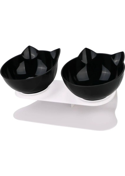 Kedi Kase Köpek Kase Koruma Servikal Yükseltilmiş Stand ile Dayanıklı Çift Kaseler Kaymaz Pet Gıda Su Besleyici (Yurt Dışından)