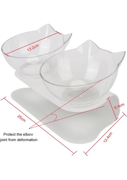 Kedi Kase Köpek Kase Koruma Servikal Yükseltilmiş Stand ile Dayanıklı Çift Kaseler Kaymaz Pet Gıda Su Besleyici (Yurt Dışından) indirimleri