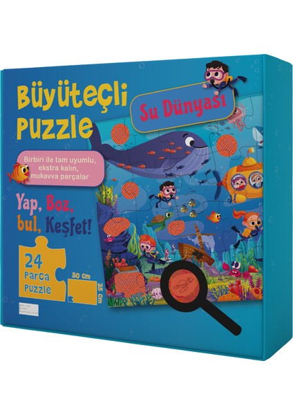 Büyüteçli Puzzle Su Dünyası 24 Parça Büyük Boy Yer Puzzle