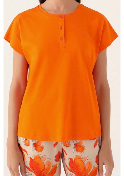 Yumuşak Dokulu Kısa Kol Kadın Pijama Takım 8812