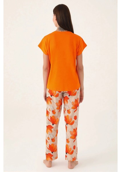 Yumuşak Dokulu Kısa Kol Kadın Pijama Takım 8812