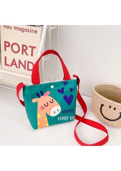 Sevimli Hayvan Kız Kanvas Çocuk Eğlence Messenger Omuz Çantası (Yurt Dışından)