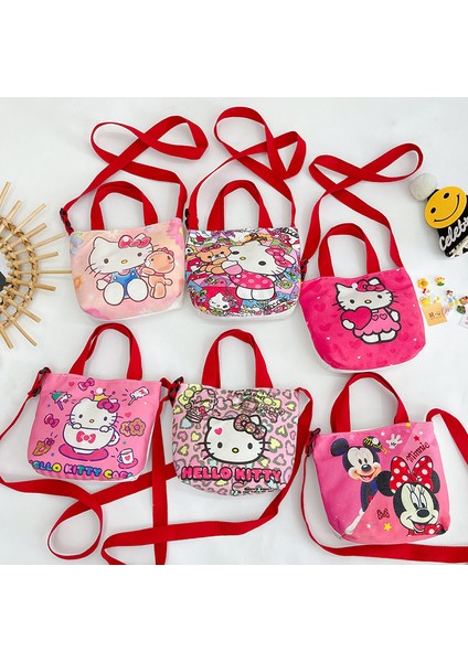 Hello Kitty Kız Kanvas Çocuk Eğlence Messenger Omuz Çantası (Yurt Dışından)