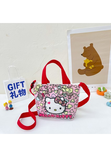Hello Kitty Kız Kanvas Çocuk Eğlence Messenger Omuz Çantası (Yurt Dışından)