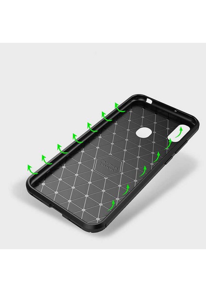 Huawei Honor 8A Kılıf Karbon Koruyucu Yumuşak Silikon Nero Kapak