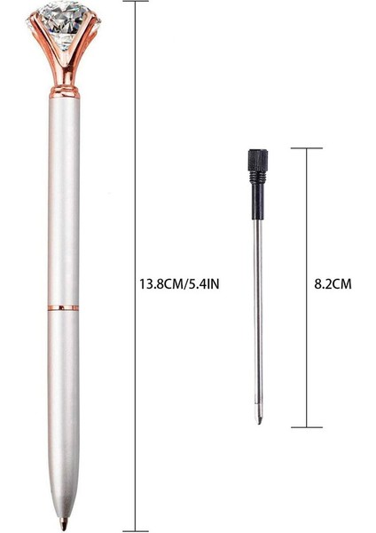 3 Parça Kristal Elmas Tükenmez Kalem Ofis Malzemeleri,3 Yedekli (Yurt Dışından)