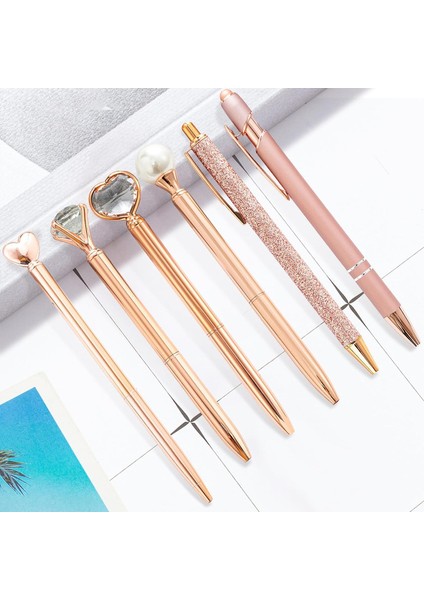 6 Parça 1.0mm Sevimli Metal Tükenmez Kalemler Kadınlar Için Ofis Okul Malzemeleri (Yurt Dışından)