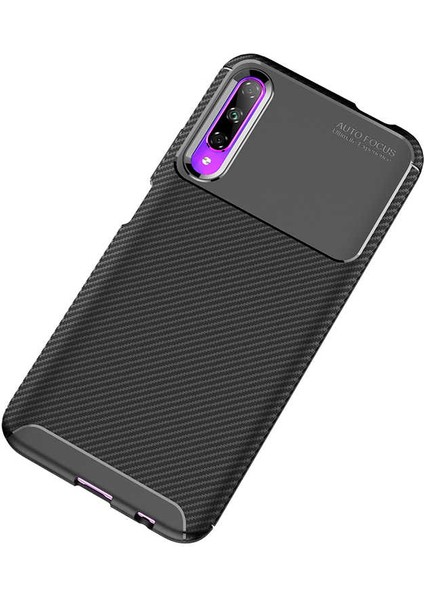 Huawei P Smart Pro 2019 Kılıf Karbon Koruyucu Yumuşak Silikon Nero Kapak