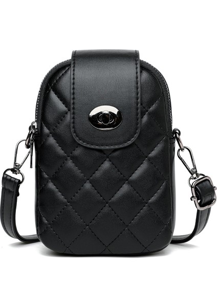 Kadın Omuz Çantası Crossbody Çift Katmanlı Cep Telefonu Çantası (Yurt Dışından)