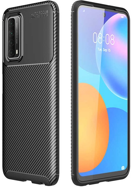 Huawei P Smart 2021 Kılıf Karbon Koruyucu Yumuşak Silikon Nero Kapak