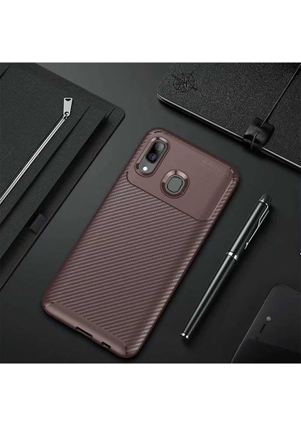 Samsung Galaxy A10S Kılıf Karbon Koruyucu Yumuşak Silikon Nero Kapak