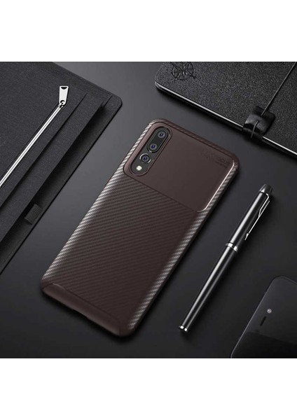 Huawei P20 Pro Kılıf Karbon Koruyucu Yumuşak Silikon Nero Kapak