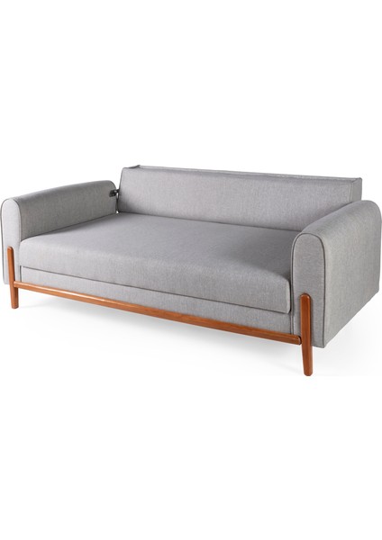 Perla Sofa Ferranti Plus Ahşap Yataklı Sandıklı Kanepe Krem