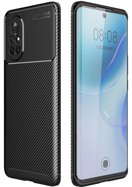 Huawei Nova 8i Kılıf Karbon Koruyucu Yumuşak Silikon Nero Kapak