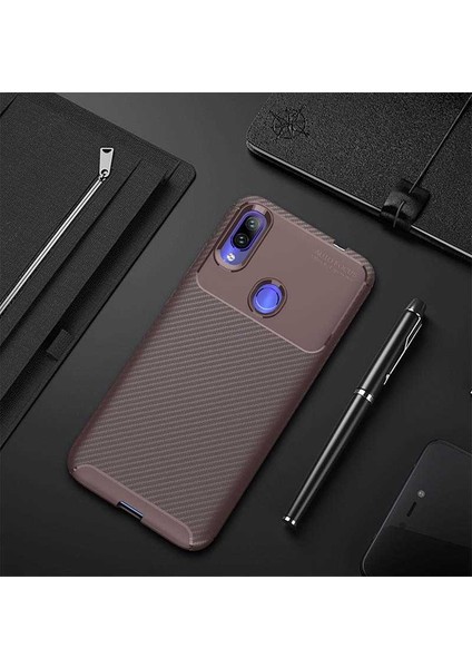 Xiaomi Redmi Note 7 Kılıf Karbon Koruyucu Yumuşak Silikon Nero Kapak