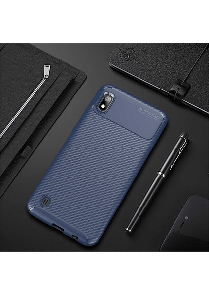 Samsung Galaxy M10 Kılıf Karbon Koruyucu Yumuşak Silikon Nero Kapak