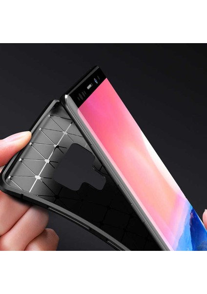 Samsung Galaxy Note 9 Kılıf Karbon Koruyucu Yumuşak Silikon Nero Kapak