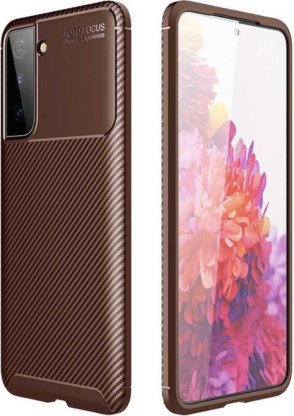 Samsung Galaxy S21 Kılıf Karbon Koruyucu Yumuşak Silikon Nero Kapak