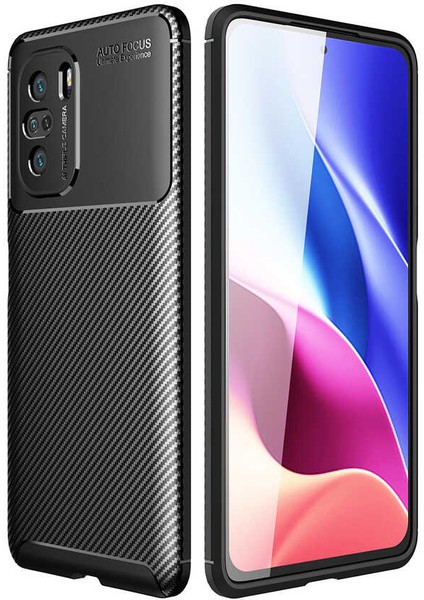 Xiaomi Redmi K40 Kılıf Karbon Koruyucu Yumuşak Silikon Nero Kapak
