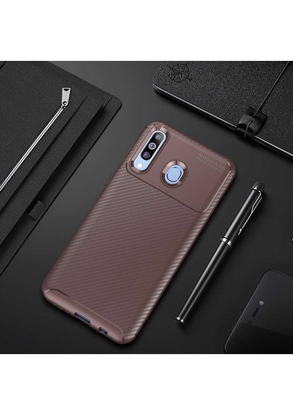 Samsung Galaxy M30 Kılıf Karbon Koruyucu Yumuşak Silikon Nero Kapak
