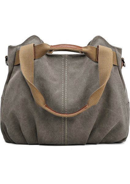 Omuz Çantası, Kalınlaştırılmış Kanvas Çanta, Kadın Çantası, Çapraz Çanta, Yıkanmış Kanvas Çanta (Yurt Dışından)