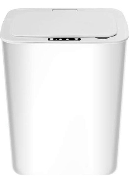 Sensörlü Çöp Kovası, Mutfak Temassız Çöp Kovası Kapaklı, Banyo Odası USB Şarjlı Akıllı Çöp Kutusu Çöp Kutusu Beyaz 14L (Yurt Dışından)