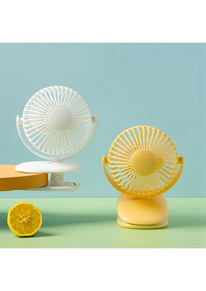 720° 3 Hız Ayarlanabilir Masaüstü Bebek Arabası Ofis Masası Mini Klipsli Fan USB Şarj 1200MAH Taşınabilir Fanlar, Beyaz (Yurt Dışından) fiyatları