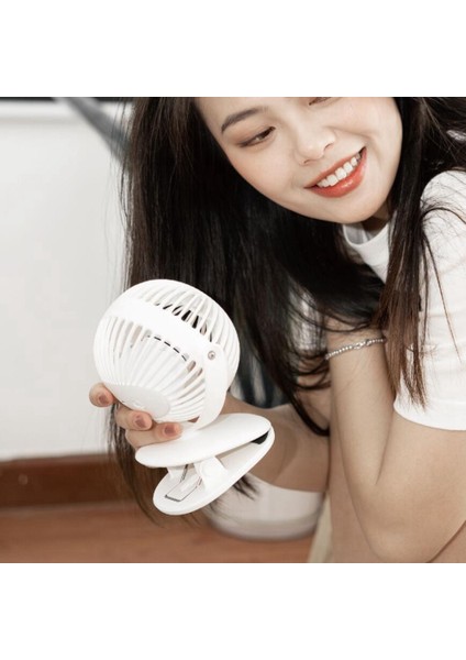 720° 3 Hız Ayarlanabilir Masaüstü Bebek Arabası Ofis Masası Mini Klipsli Fan USB Şarj 1200MAH Taşınabilir Fanlar, Beyaz (Yurt Dışından) indirimleri