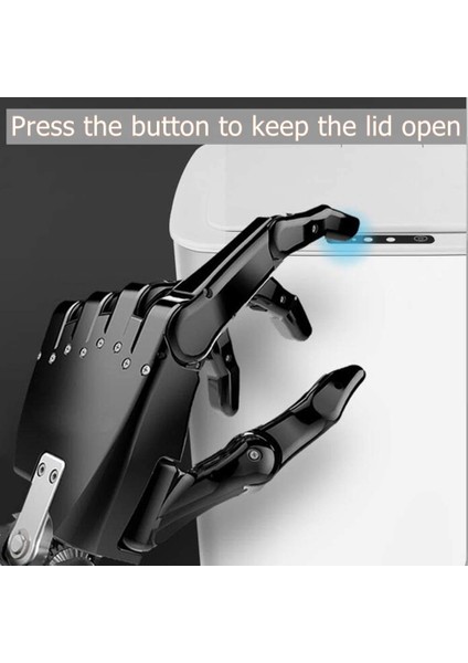 Sensörlü Çöp Kovası, Mutfak Temassız Çöp Kovası Kapaklı, Banyo Odası USB Şarjlı Akıllı Çöp Kutusu Çöp Kutusu Beyaz 14L (Yurt Dışından)