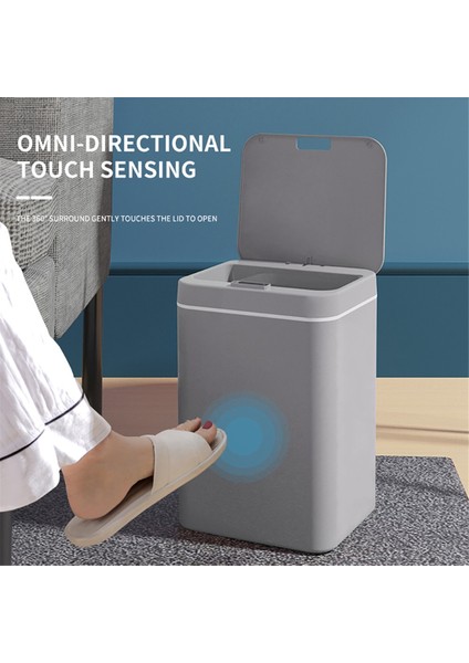 Indüksiyon Çöp Tenekesi Otomatik Çöp Kovası Çöp Banyo Mutfak Için Elektrikli Tip Dokunmatik Çöp Kutusu Kağıt Sepeti B (Yurt Dışından)