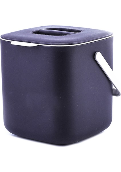 Plastik Mutfak Gıda Atık Çöp Tenekesi Kompost Süzgeçli Çöp Konteyner Organizatör Aksesuarları Araçları-Koyu Gri (Yurt Dışından)