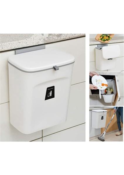 Mutfak Kompost Kutusu, 9l Çöp Kutusu, Tezgah Üstü Veya Banyo/yatak Odası Için Kapaklı Asılı Küçük Çöp Kutusu (Yurt Dışından)