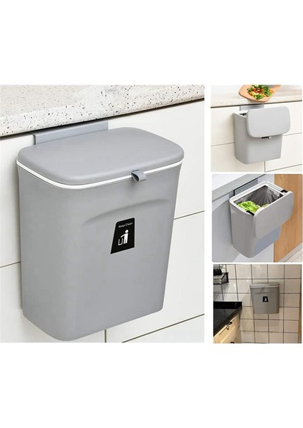 Mutfak Kompost Kutusu, 9l Çöp Kutusu, Tezgah Üstü Veya Banyo/yatak Odası Için Kapaklı Asılı Küçük Çöp Kutusu (Yurt Dışından)