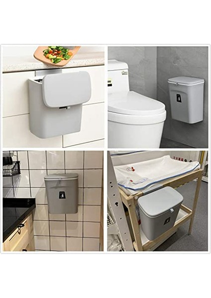 Mutfak Kompost Kutusu, 9l Çöp Kutusu, Tezgah Üstü Veya Banyo/yatak Odası Için Kapaklı Asılı Küçük Çöp Kutusu (Yurt Dışından)