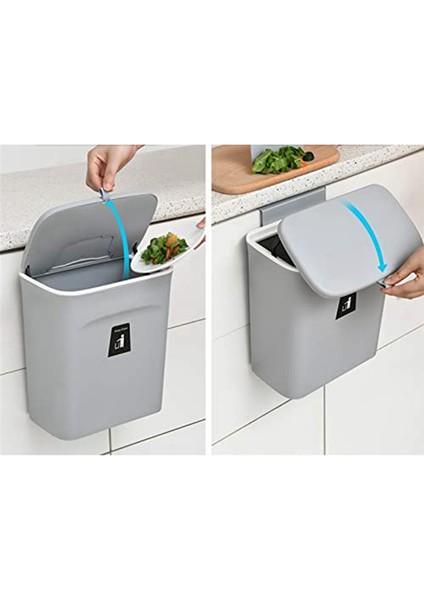 Mutfak Kompost Kutusu, 9l Çöp Kutusu, Tezgah Üstü Veya Banyo/yatak Odası Için Kapaklı Asılı Küçük Çöp Kutusu (Yurt Dışından)