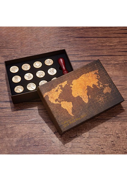 Vintage Mühür Mum Mühür Kafa Ahşap Saplı Set Düğün Davetiyesi Imzalı Çocuk Oyuncak (Yurt Dışından)