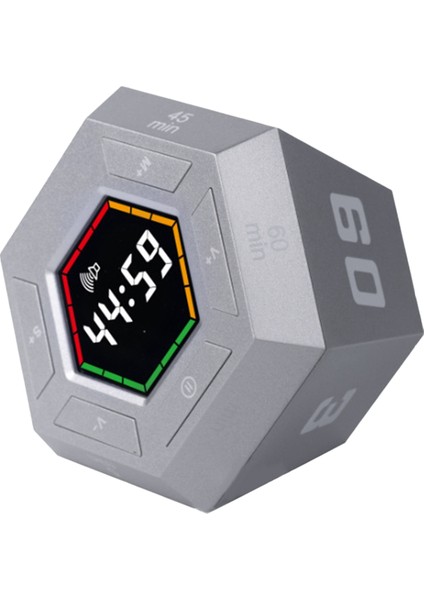 Pomodoro Zamanlayıcı, Üretkenlik Zamanlayıcısı, 3, 5, 15, 30, 45, 60 Dakikalık Ön Ayarlı Akıllı Geri Sayım Sayacı, Zaman Yönetimi Aracı Gümüş (Yurt Dışından)