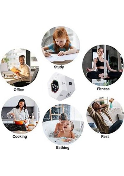 Pomodoro Zamanlayıcı, Üretkenlik Zamanlayıcısı, 3, 5, 15, 30, 45, 60 Dakikalık Ön Ayarlı Akıllı Geri Sayım Sayacı, Zaman Yönetimi Aracı Gümüş (Yurt Dışından) modelleri