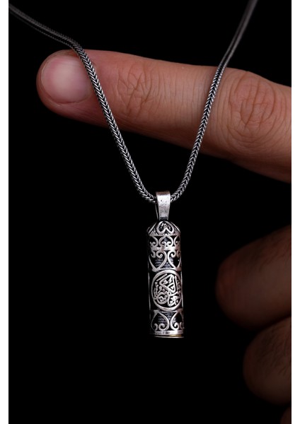 Hatlı Gümüş Cevşen Muska - 50Tl Lik Kolyesiyle