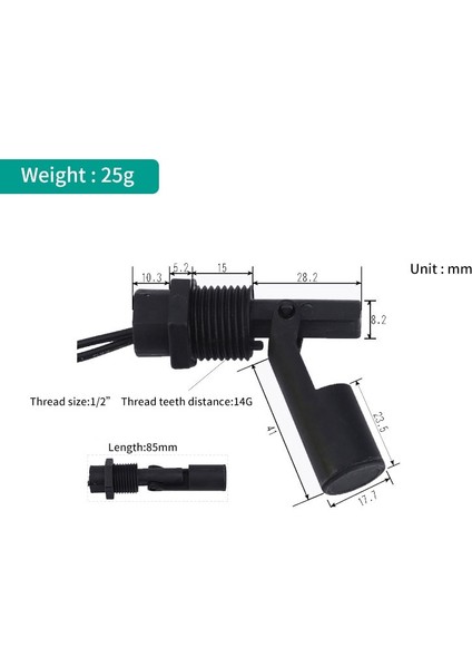 Zining Shop Epc7 Stili 110V Elecall Mini Şamandıra Anahtarı Su Seviye Kontrolü Sıvı Sensörü Pp Plastik Su Deposu Epc4-Ev 220V (Yurt Dışından)