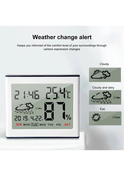 Mavi Stil Dijital LCD Elektronik Dijital Sıcaklık Nem Ölçer Termometre Higrometre Kapalı Açık Hava Istasyonu Saat (Yurt Dışından) fırsatları