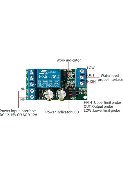 12V 30A Yüksek Güç Su Seviyesi Otomatik Kontrol Sıvı Sensörü Anahtarı Solenoid Valf Motor Pompası Otomatik Kontrol Röle Kartı (Yurt Dışından) modelleri