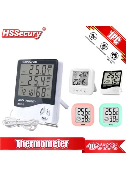 Htc-1 Tarzı LCD Elektronik Dijital Sıcaklık Dış Mekan Nem Ölçer Arka Işık Termometre Sensörü Higrometre Hava Istasyonu Ev Saati Için (Yurt Dışından) fırsatları